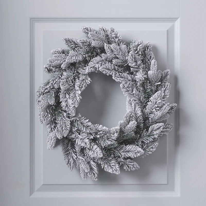 50cm Weihnachtskranz mit Schnee beleuchtet