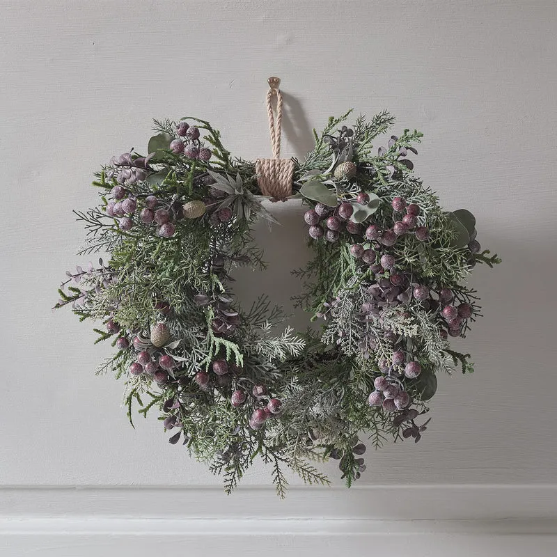 40cm Kranz mit lila Beeren beleuchtet