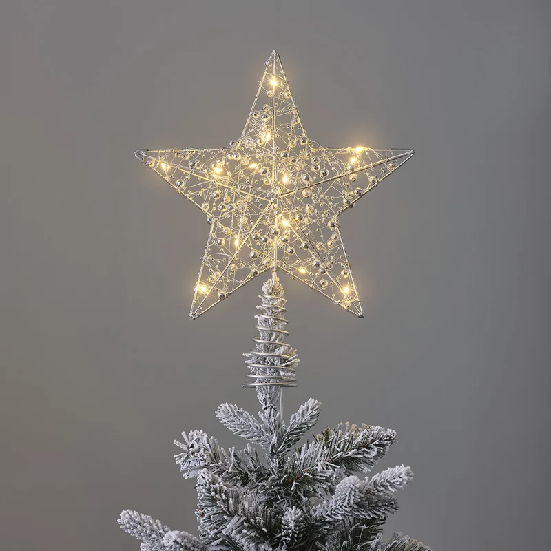 LED-Stern Weihnachtsbaumspitze silber