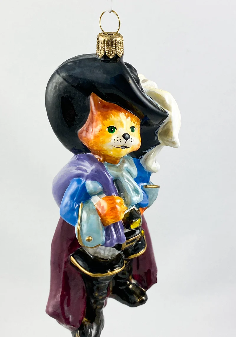 Der gestiefelte Kater mit weissem Federbusch AtlasArt