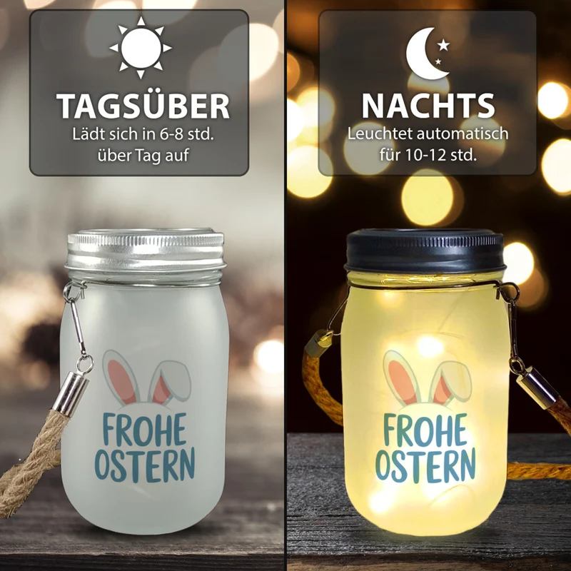 Frohe Ostern Solarlicht mit niedlichen Hasenohren