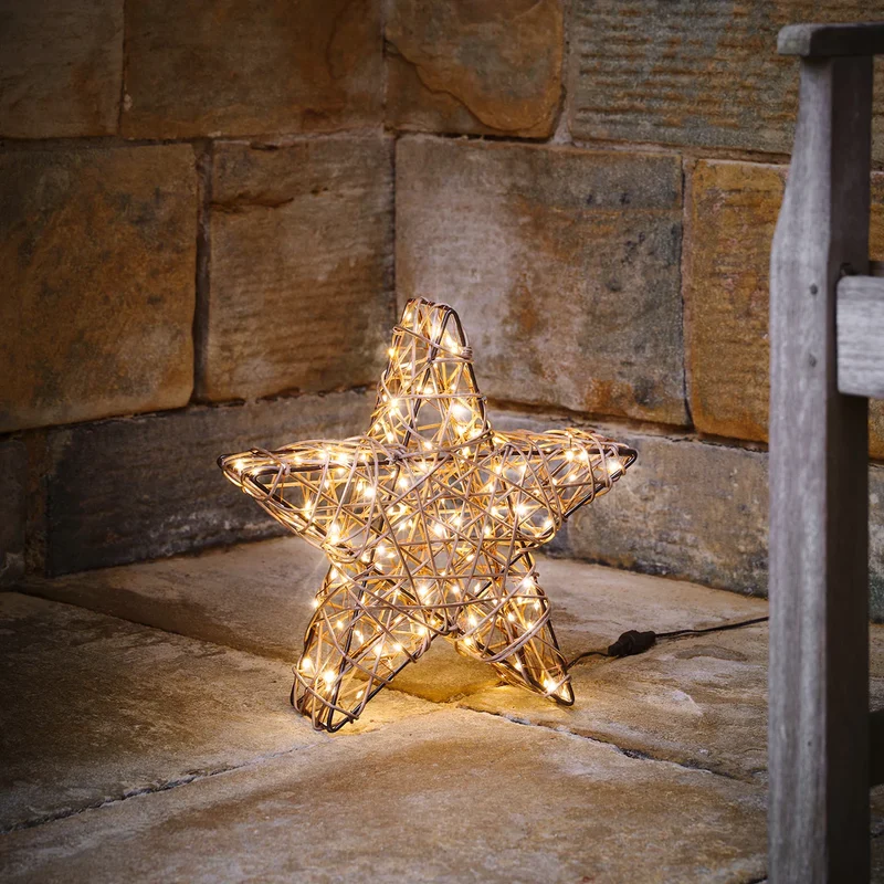 35cm Studley Rattan-LED-Stern