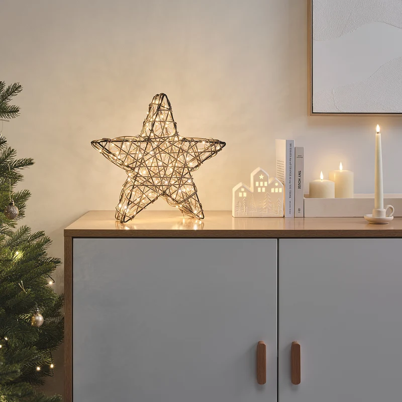 35cm Studley Rattan-LED-Stern