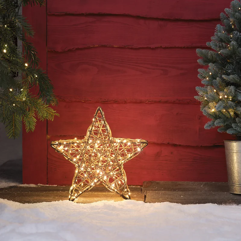 35cm Studley Rattan-LED-Stern