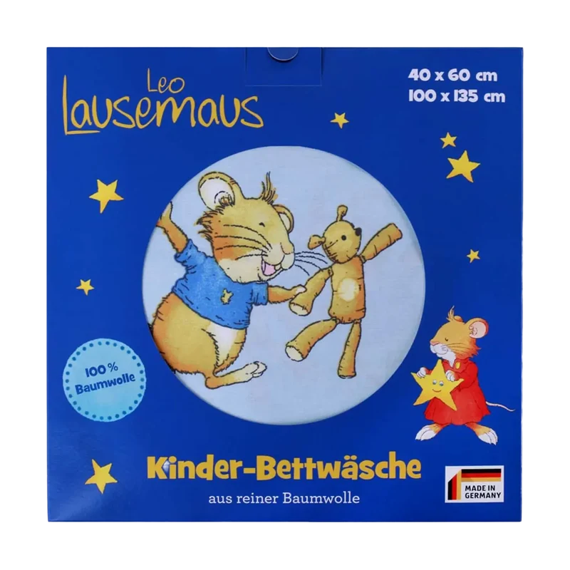 Kinderbettwäsche 100x135 cm Leo Lausemaus