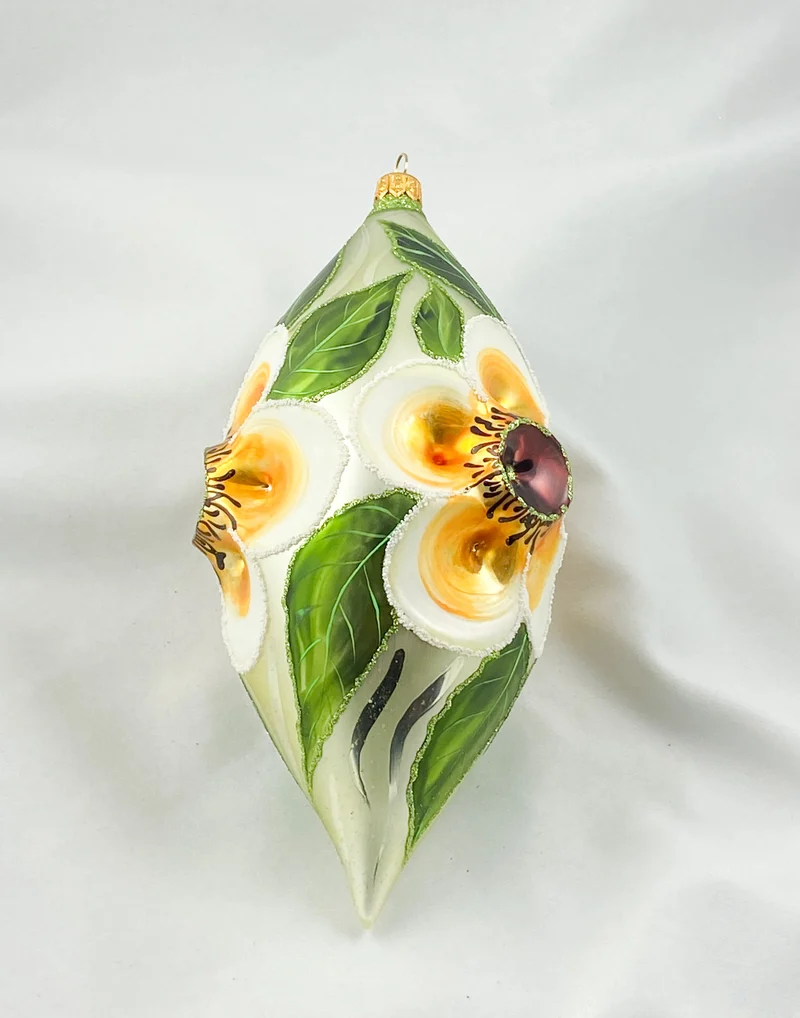 Grosse Kugel mit gelbem Magnolien-Motiv