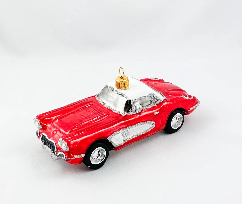 Roter Vintage Cadillac mit weissem Dach