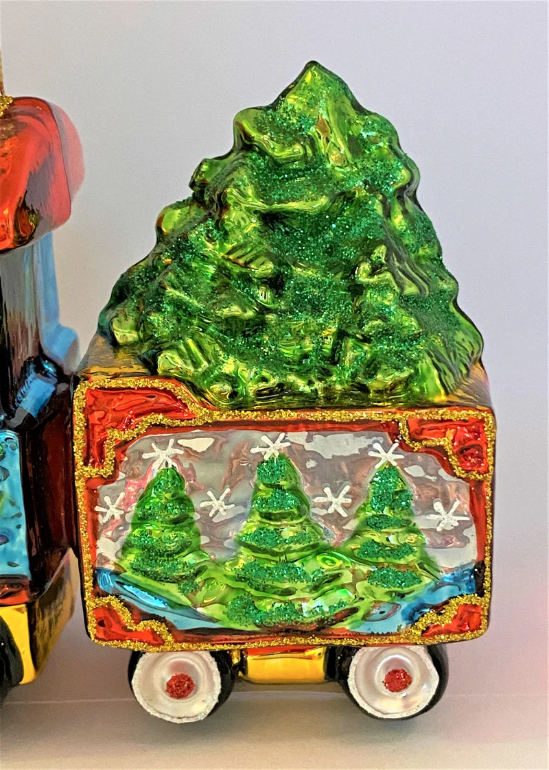 Weihnachtslokomotive mit Anhänger
