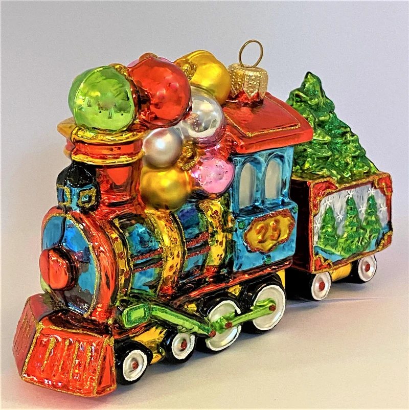 Weihnachtslokomotive mit Anhänger