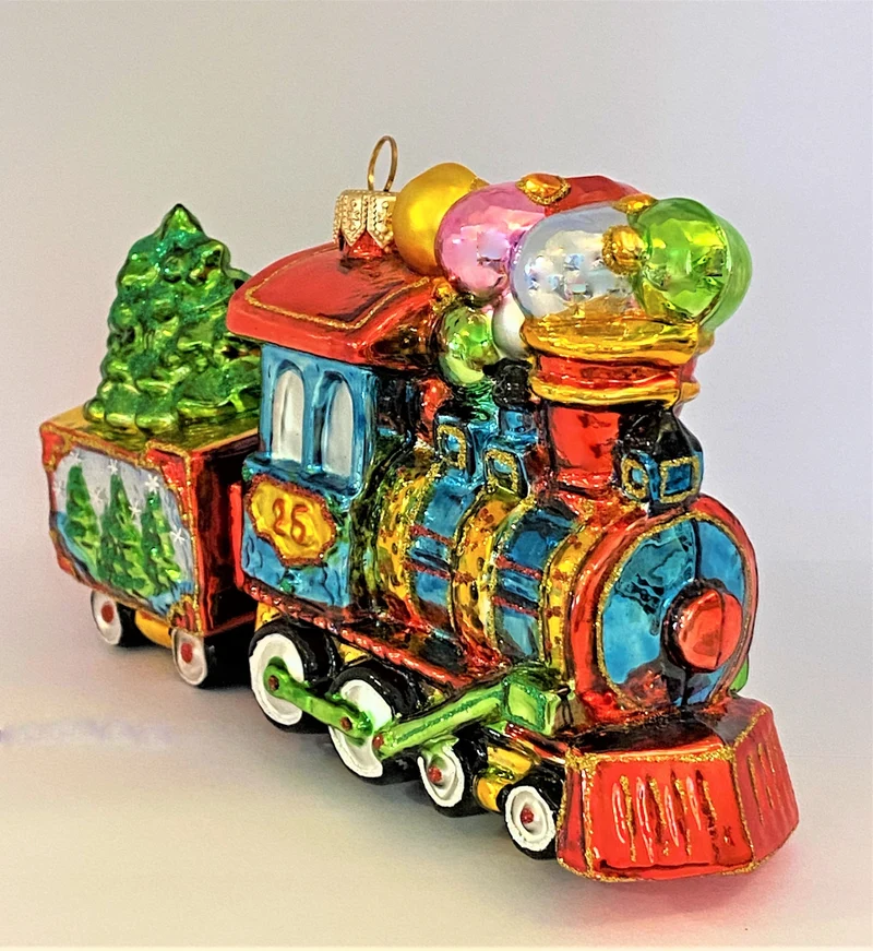Weihnachtslokomotive mit Anhänger