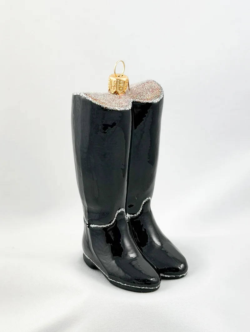 Schwarze englische Reiter-Stiefel