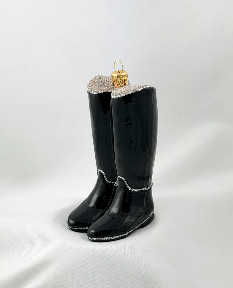 Schwarze englische Reiter-Stiefel