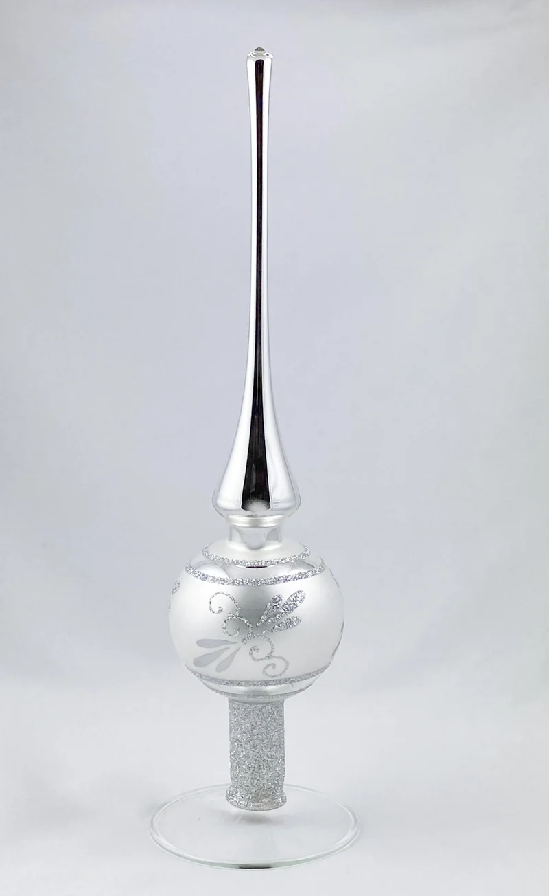 Baumspitze Silber mit silbernem Glitzer
