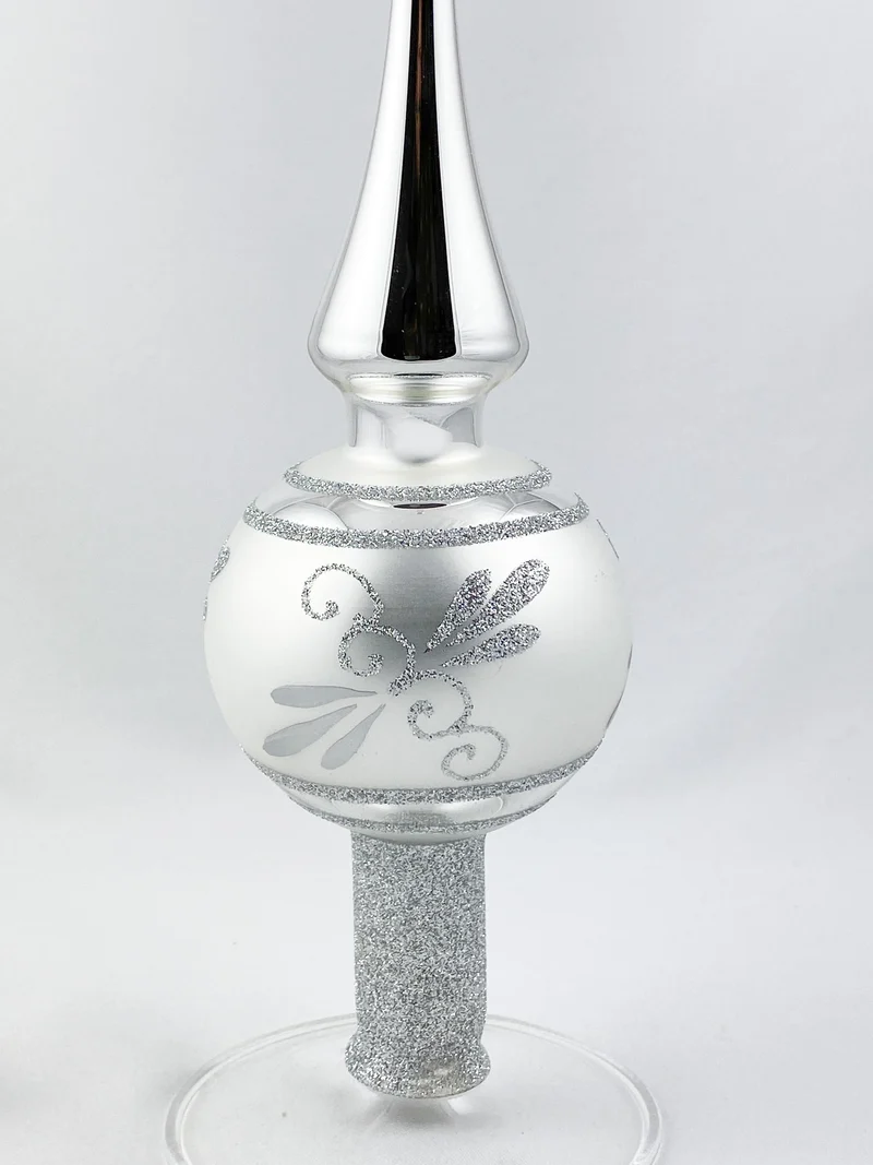 Baumspitze Silber mit silbernem Glitzer