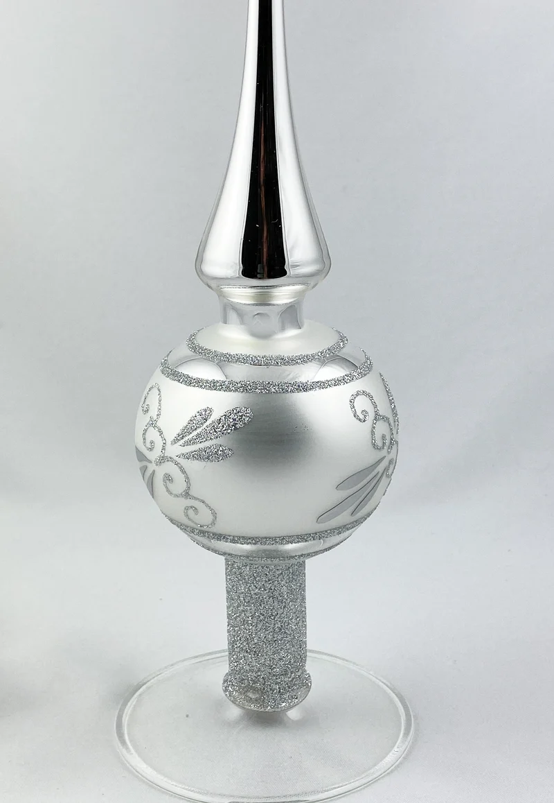 Baumspitze Silber mit silbernem Glitzer