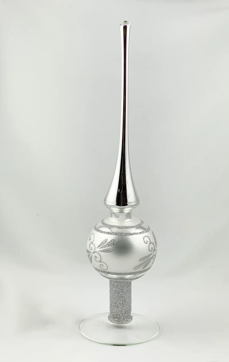 Baumspitze Silber mit silbernem Glitzer