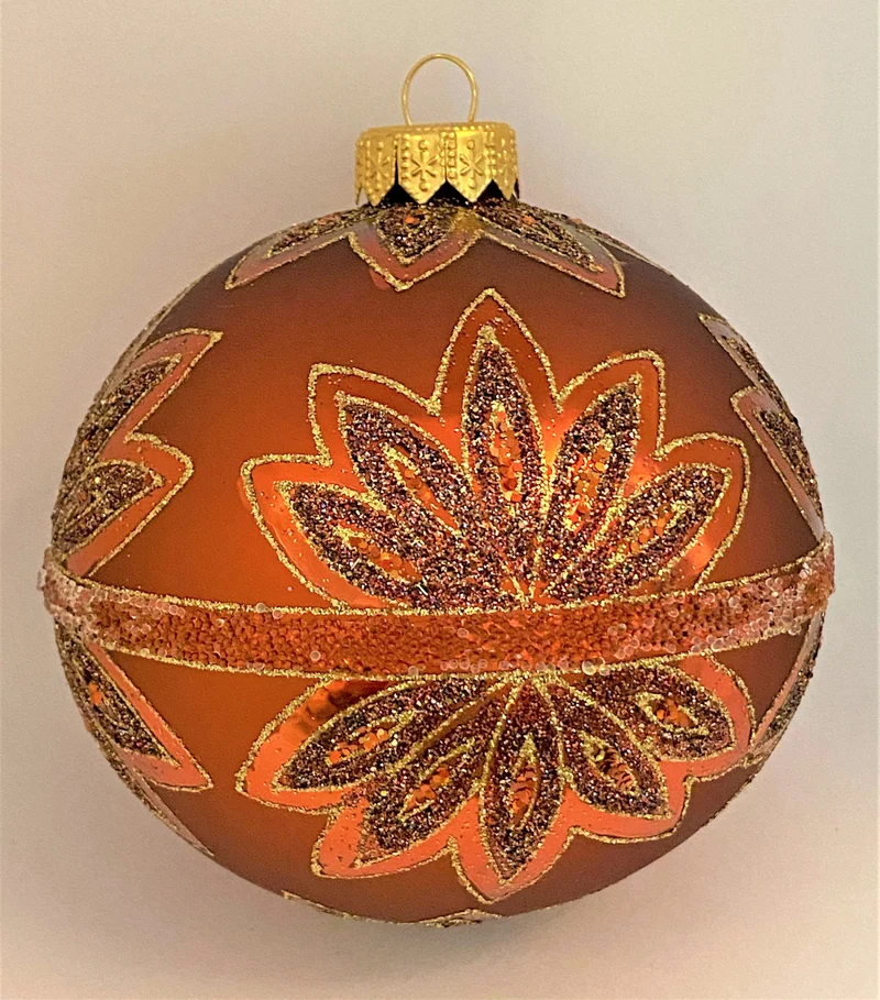 Kugel kupfer mit stilisierter Blüte
