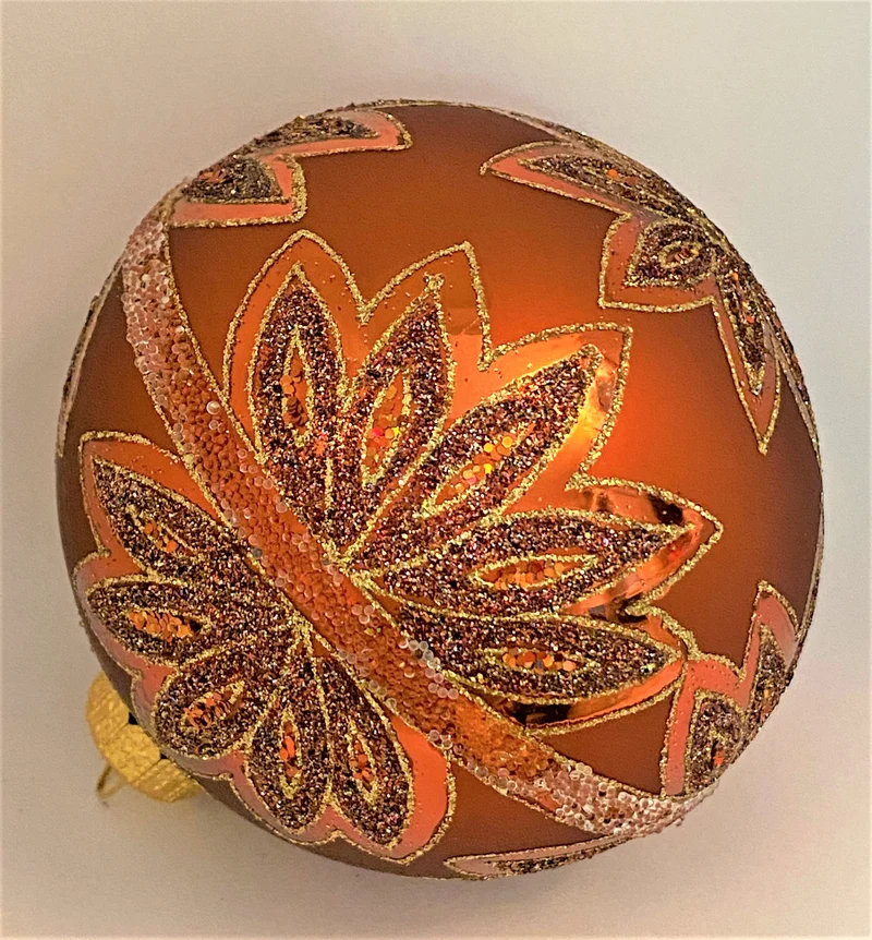 Kugel kupfer mit stilisierter Blüte