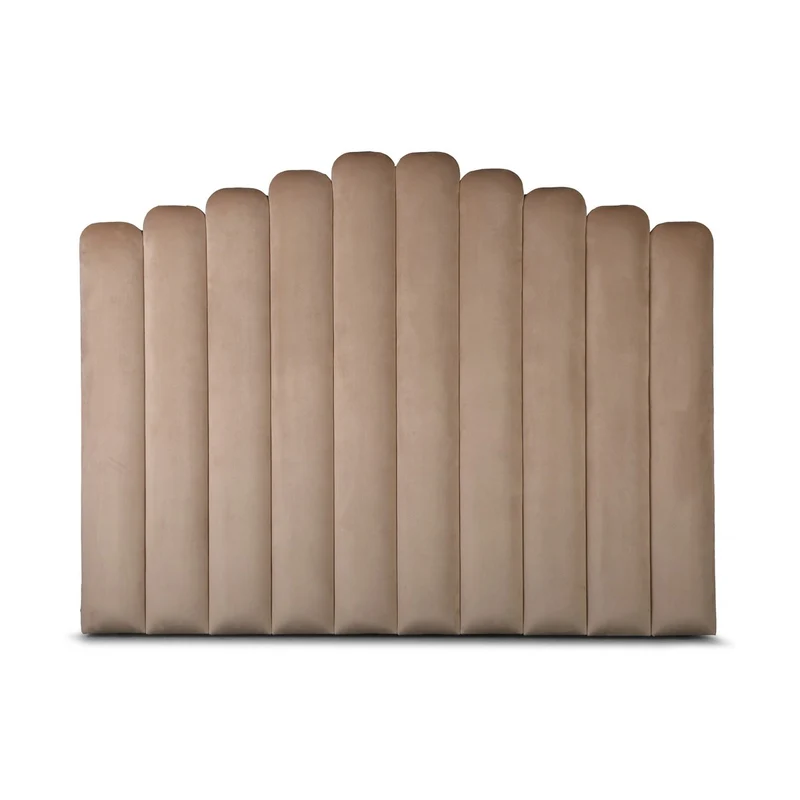 Casa Padrino Luxus Samt Bett-Kopfteil Camel 200 x H. 140 cm - Luxus Hotel & Schlafzimmer Möbel