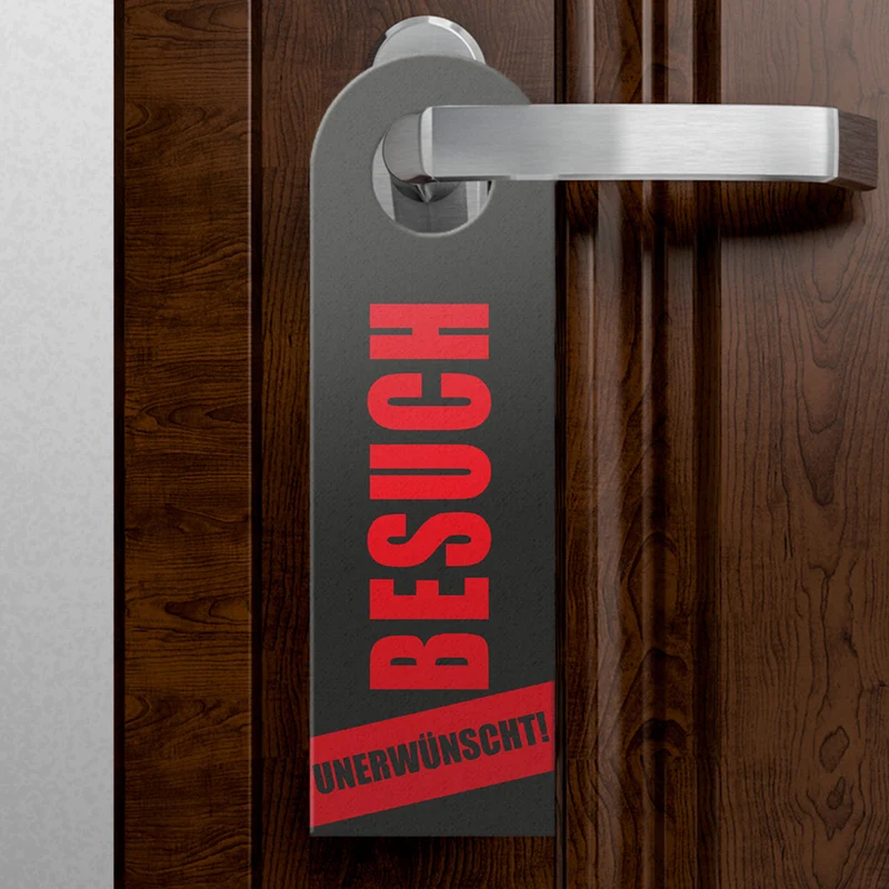 Besuch erwünscht, Besuch unerwünscht Türhänger mit Spruch: Besuch erwünscht, Besuch unerwünscht