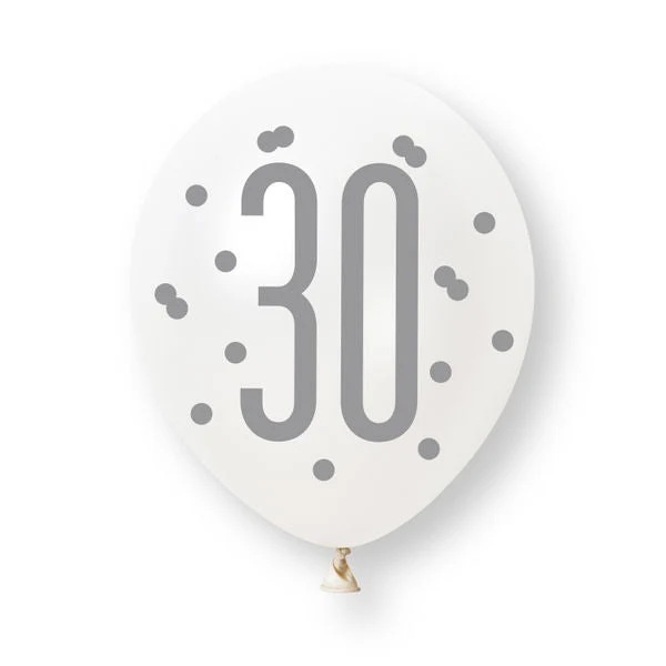 30 Jahre Luftballons 30 cm, 6 Stück