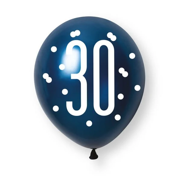 30 Jahre Luftballons 30 cm, 6 Stück