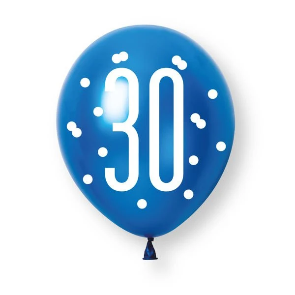 30 Jahre Luftballons 30 cm, 6 Stück