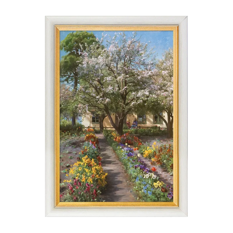 Blühender Garten im Frühling – Giclée-Druck