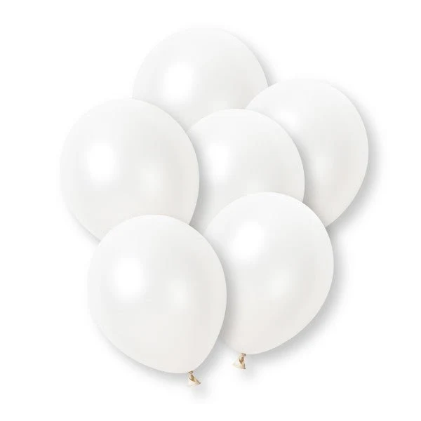 Weiße Perlenballons, 30 cm, 8 Stück