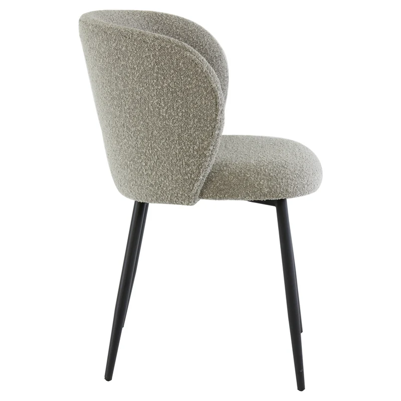 Esszimmerstuhl ELYNA 2er-Set, bouclé grau