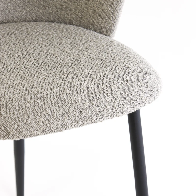 Esszimmerstuhl ELYNA 2er-Set, bouclé grau