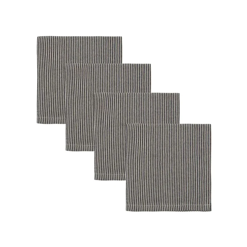 Houye Doctor Stoffserviette Sand/schwarz 4er Set