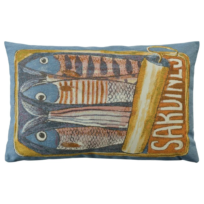 Kissenhülle Scatola 40x60 cm blau/curry