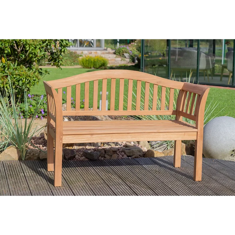 Teak-Gartenbank Wave