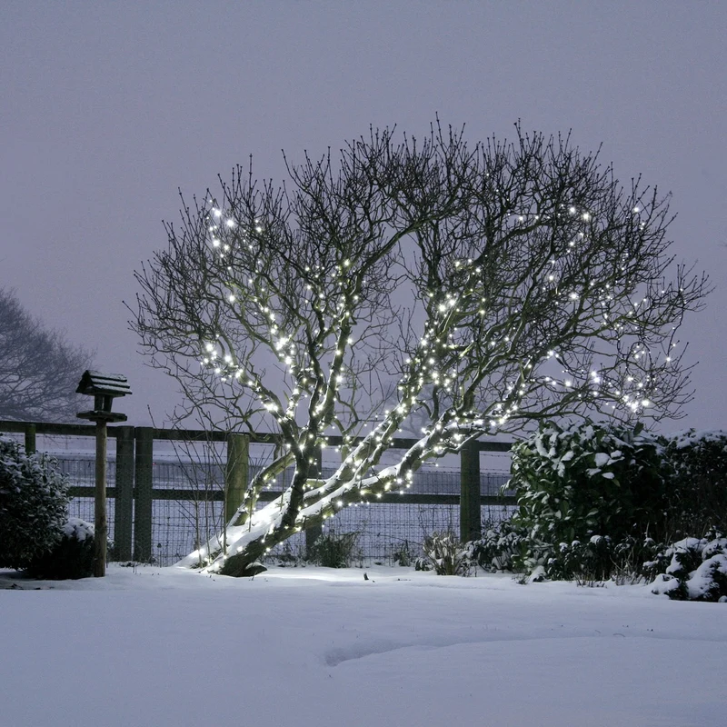 Pro connect von 50m 500er LED Lichterkette weiß koppelbar schwarzes Kabel