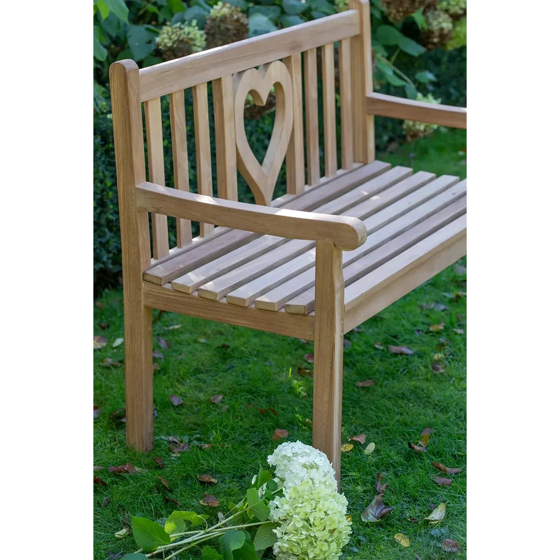 Teak-Gartenbank Herz