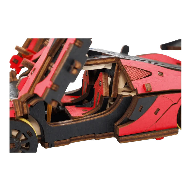 3D Holzpuzzle Auto in rot