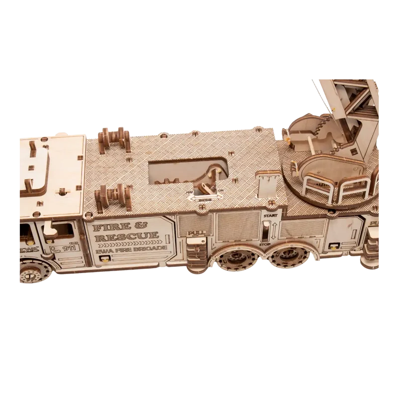3D-Holzpuzzle Mechanisches Feuerwehrauto