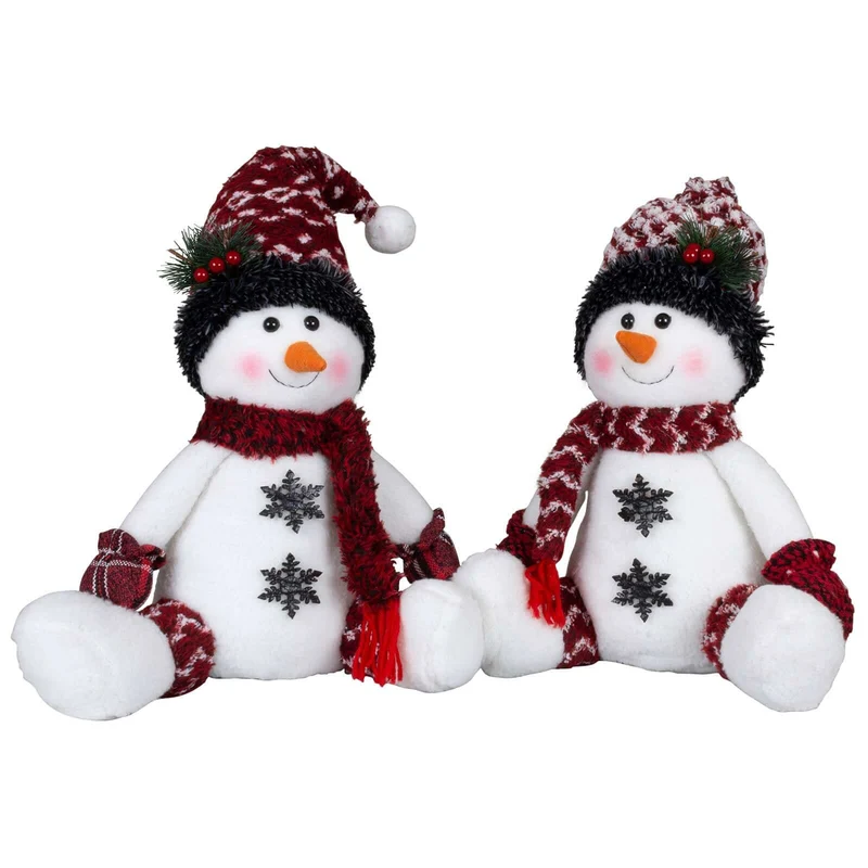 Schneemann 36cm (50cm) sitzend, Pärchen, 2 Stück