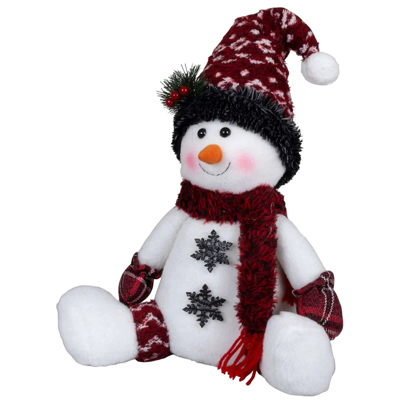 Schneemann 36cm (50cm) sitzend, Pärchen, 2 Stück