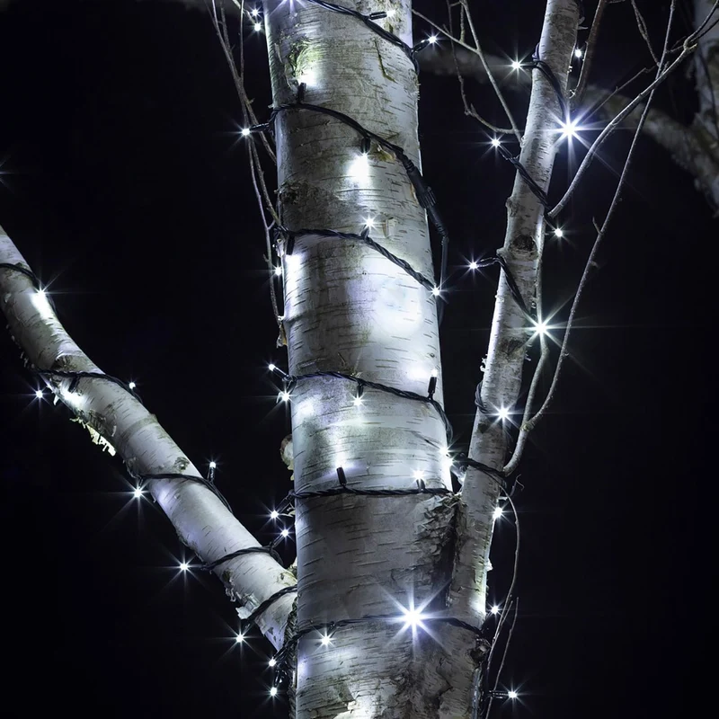 Pro connect von 35m 350er LED Lichterkette weiß koppelbar schwarzes Kabel