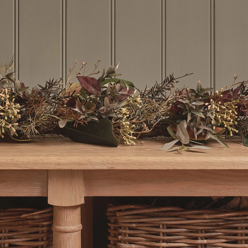 2m Herbst- und Wintergirlande mit Beleuchtung