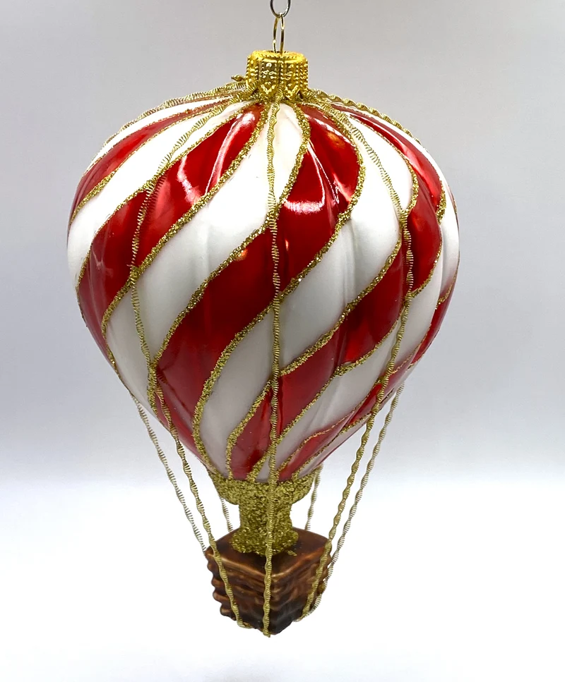 Heissluftballon, weiss rot gestreift