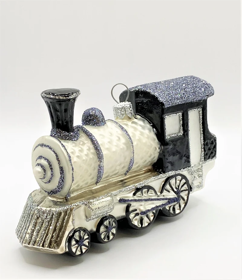 Lokomotive weiß, schwarz, silber