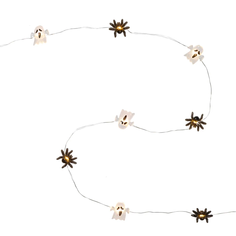 20er LED Micro Lichterkette Geister und Spinnen