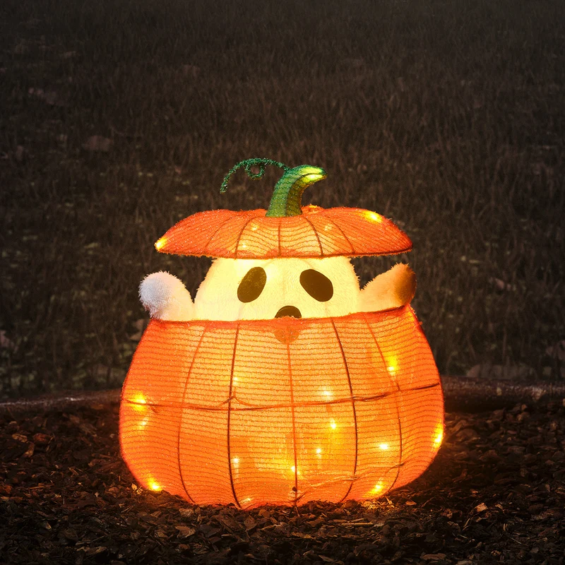 Animierter LED Geist im Kürbis