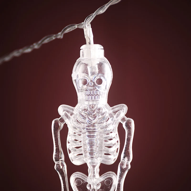 10er LED Lichterkette Skelett Halloween Batteriebetrieb