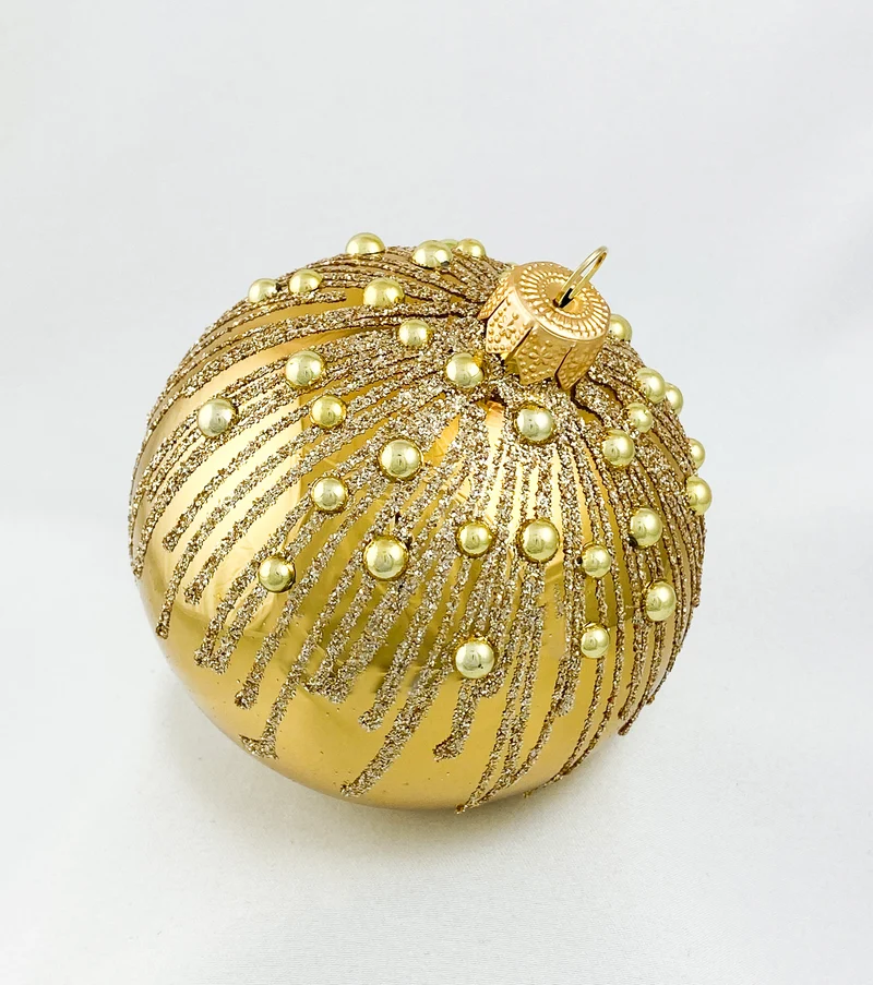 Kugel gold glänzend mit Schmucksteinen