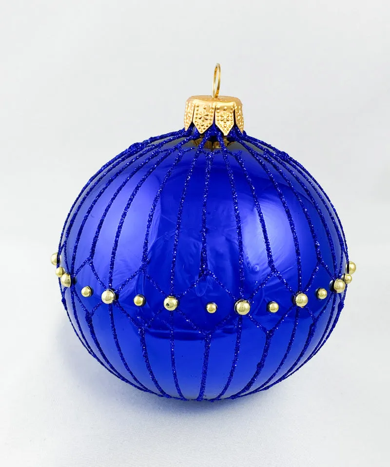 Kugel samtenes Blau glänzend