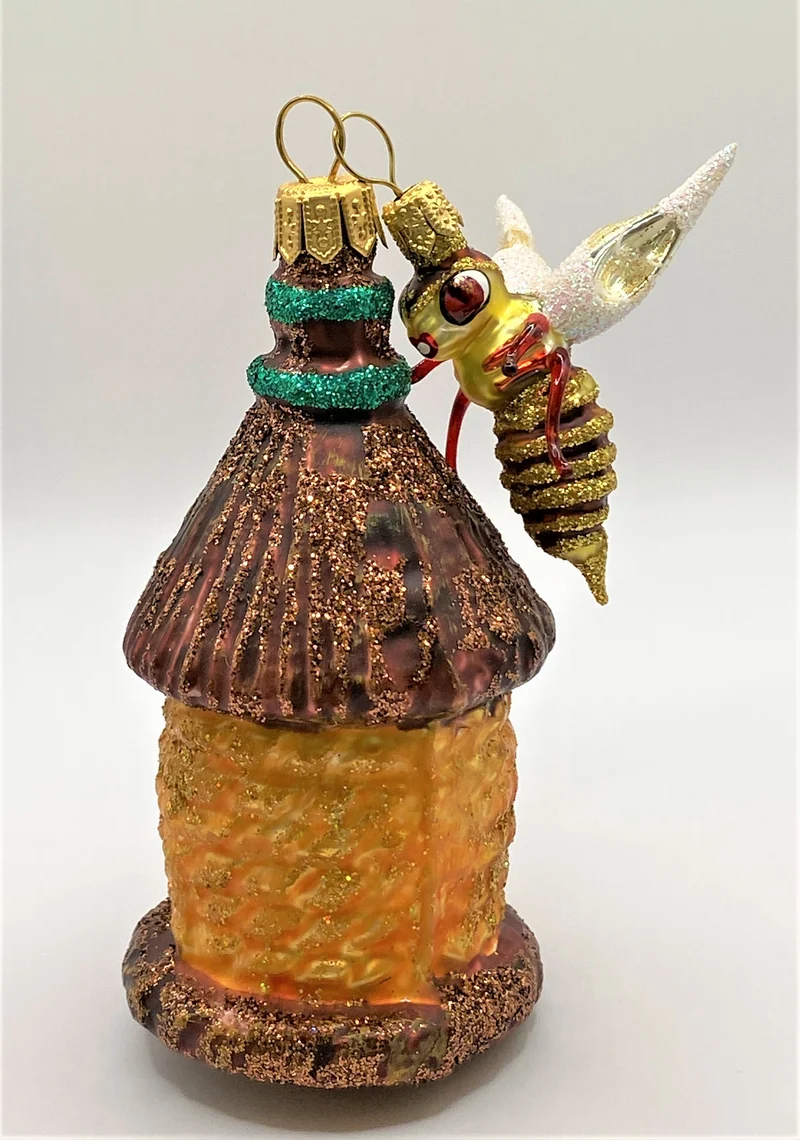 Biene mit Bienenstock (zweiteilig)